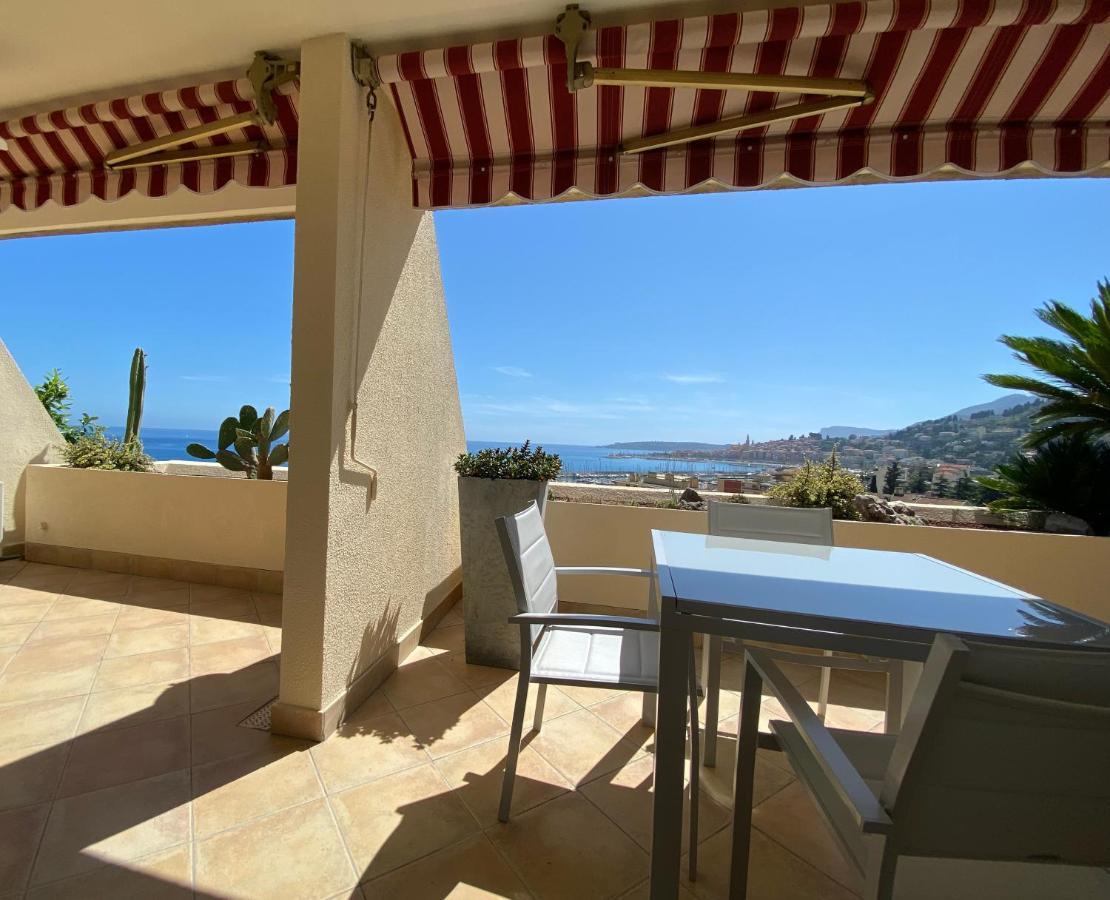 Mansfield Vue Carte Postale Terrasse Piscine Calme Port A 200M A Pied Apartman Menton Kültér fotó
